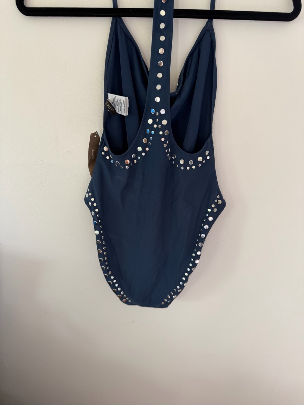 J. Crew Deep Navy One-Piece Swimsuit with Silver Stud Accents - Picture 9 of 10